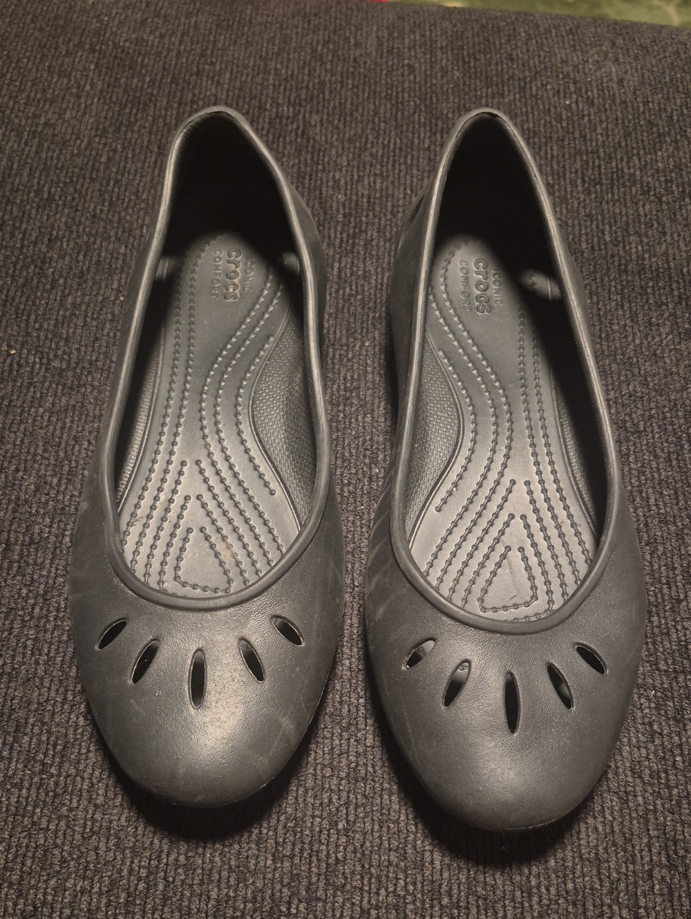 CROCS Women's Black Slip-On Ballet Flats